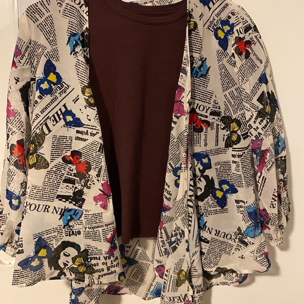 Live 4 Truth Multicolor Newspaper Print Top